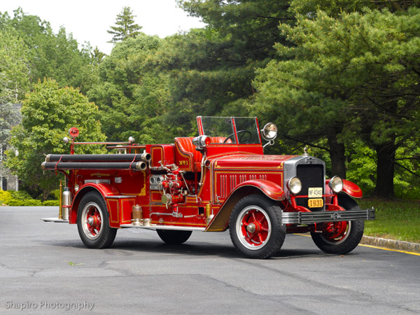 Basking Ridge Fire Co 1 antique American LaFrance engine